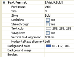 Customize format